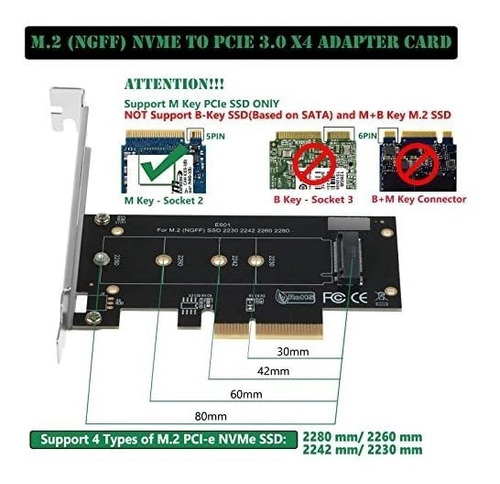 M. Nvme Pcie Adaptador Ssd Key Ngff Expansion Achi Calor