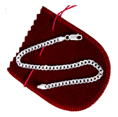 Pulseira De Prata Escama De Peixe 3,5mm Legitima 925 Fina