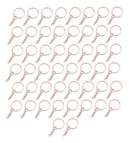 50 Uds Llaveros Con Cadena, Piezas De Anillos De Llaveros,