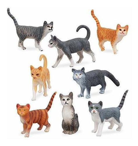 Sets De Juego - Toymany - Juego De 8 Figuras De Gatos Grises