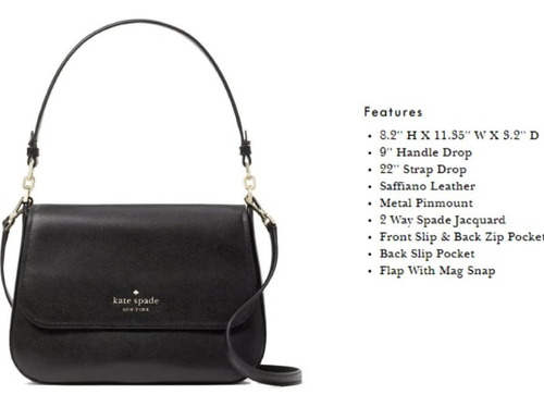 Bolsa Kate Spade New York Staci Saffiano Leather Preto