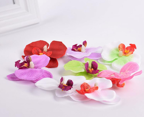Rikyo 10 Set De Orquídeas De Seda Artificial Con Tallos, 7