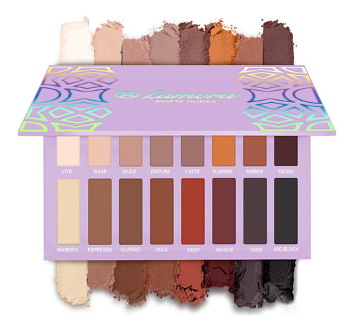 Best Pro - Paleta De Sombras De Ojos Mate, 16 Colores De Som