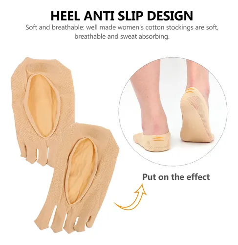 5 Pares De Calcetines Delgados Para Mujer Con Punta De Boca