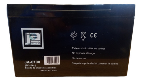 Batería Gel 6v 10ah Auto Moto Eléctrico Juguete Ups Ja Fcg