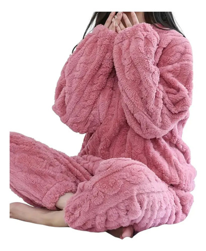 Pijama Conjunto Pijama Forro Polar Mujer + Pantuflas