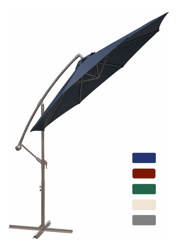 Vegond Paraguas Para Patio (10 Pies En Voladizo) Color Azul 
