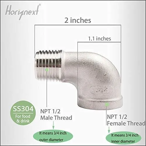 comprar 90 Grado Codo Npt 1 2  Accesorio Tuberia Acero Inoxidable