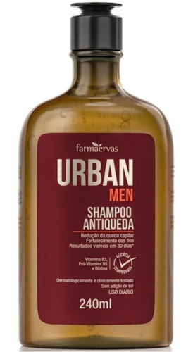 Shampoo Antiqueda Ipa 240ml - Urban Men - Farmaervas
