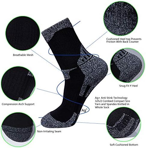 Teebulen - Calcetines De Senderismo Para Hombre, Color Negro