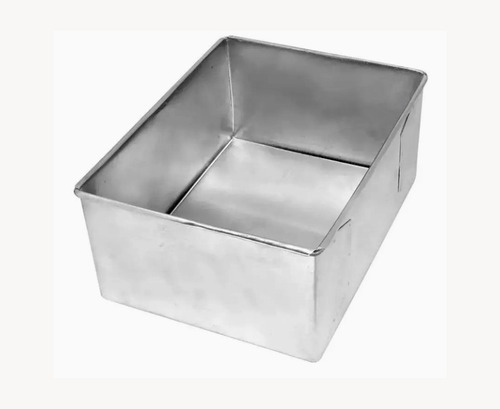Forma Bolo Retangular Fundo Fixo 22x30x10 Em Alumínio