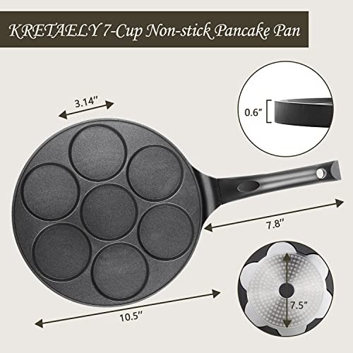 Kretaely Pancake Pan Antiadherente Pancake Griddle Mini Panc
