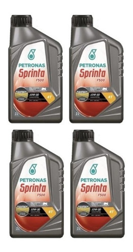 Kit 4 Óleos Petronas Sprinta 10w30 Semisintético F500 4t Ma2