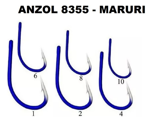 Anzol Iseama Ring 8355 Nº 02 Maruri - Cor Azul - Com 7 Pçs.