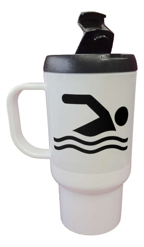 Jarro Termico Natacion Logo Nadador Nadando Pileta N1
