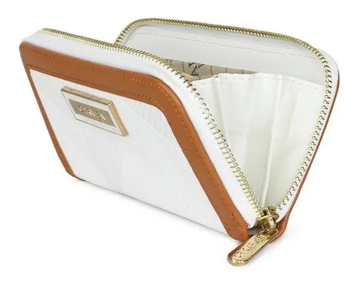 Billetera Mujer Greta Blanco Y Brown Carven Paris