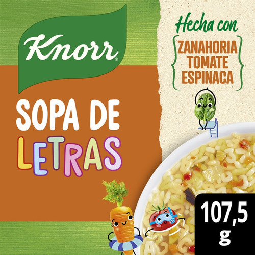 Sopa De Letras Knorr Con Vegetales Sobre X 107.5 Gr