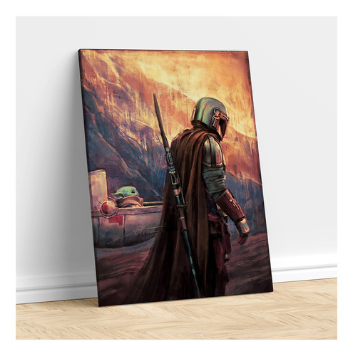 Cuadro Mando Grogu Starwars Decorativo Moderno Pieza Living