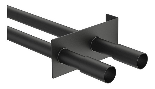 Barral Doble De Acero P/ Cortina 1.5m Temacasa Ø22mm Color Negro mate