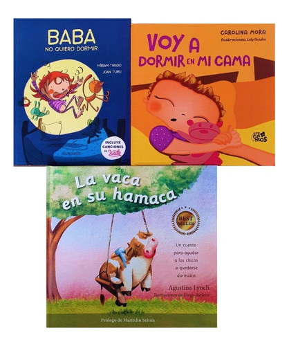 3 Libros La Vaca Hamaca + Voy A Dormir + Baba No Quiero Dorm