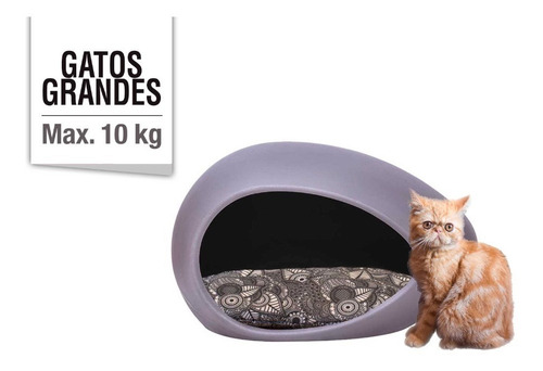 Cucha Eggys Chica Perros Gato Cama Moises Colchon Color Gris