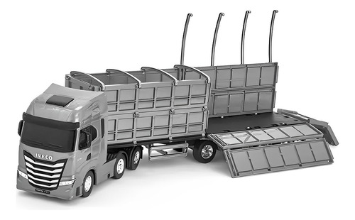 Carreta Iveco Graneleiro S-way Brinquedo Licenciado Cor Cinza