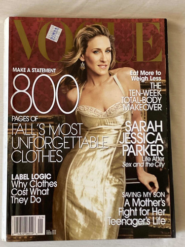 Revista Vogue Usa Sarah Jessica Parker Sept 2005comó Nueva (Usado)