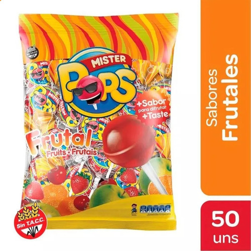 Chupetin Mr Pop Frutal Arcor Paquete 50u Chupetines Srj