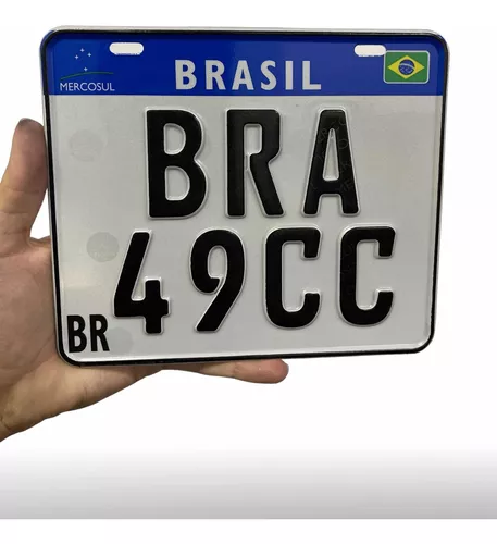 Placa Personalizada Mercosul P/Bike Novo Modelo Escrita Grau - LBS