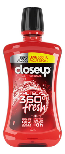 Antisséptico Bucal Zero Álcool Red Hot 500ml Closeup