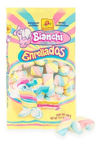 Malvaviscos Bianchi Enrollados 400g Platano Fresa Vainilla