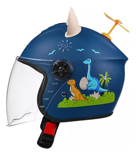 Casco De Moto Eléctrico Retro Para Niños Y Niñas