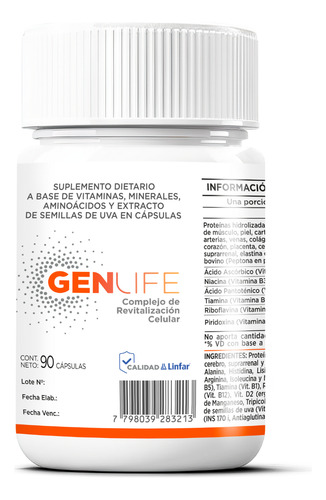 Genlife Complejo De Revitalización Celular Sin Sabor