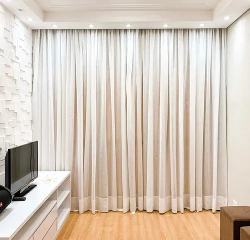 Cortina De Linho Palha Off White 4,00x2,80 Trilho Suiço Maxi Palha Off White Bege