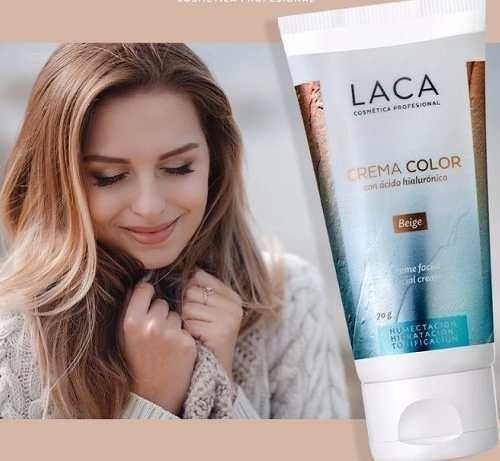 Crema Color con Ácido Hialurónico Laca Hidratación/Humectación/Tonificación para todo tipo de piel de 70mL