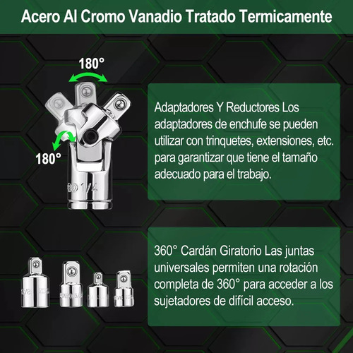 Ycrigns® Juego De Llaves De Tubo Con Llave Carraca Y Extensión 20pzs