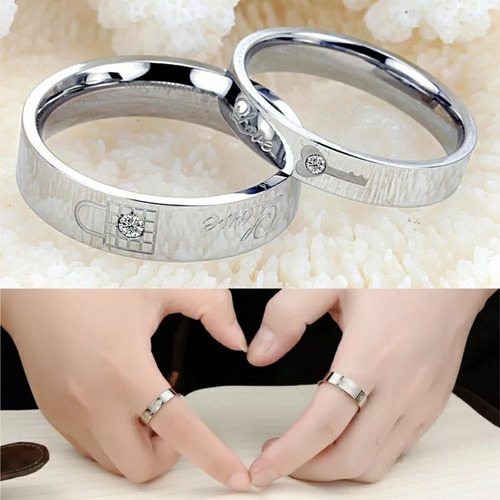 Anillos Para Parejas Novios Candado Y Llave Promesa De Amor