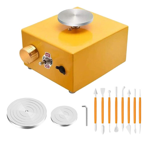Mini Rueda De Cerámica Giratoria De Mesa, Máquina Amarillo