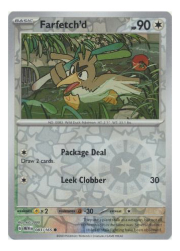 Tarjeta Pokemon Farfetch'd 083/165 Crh Reverse S&v 151
