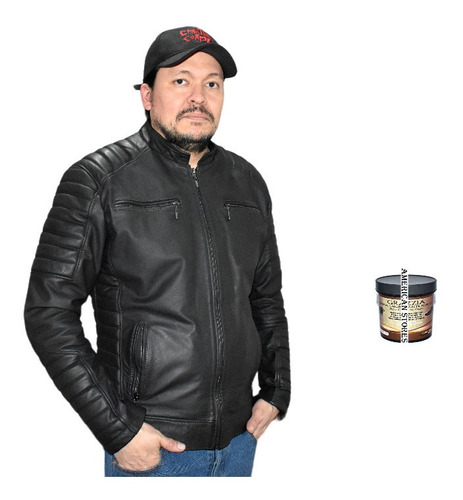 Chaqueta De Cuero Para Hombre + Grasa De Potro X 200 Grs