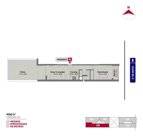 1º De Mayo Y 9 De Julio - Amplio Dpto De 1 Dormitorio. Cochera Disponible.