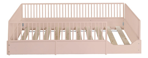 Cama Cuna Para Bebe De Madera En 7 Colores Mate Individual Color Rosa