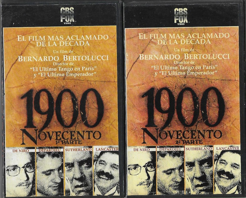 Novecento 1900 Vhs Bertolucci Gérar Depardieu Robert De Niro