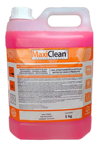 Abrilhantador De Cabeçote De Alumínio Maxi Clean 5 L Oferta!