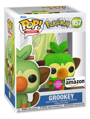 Funko Pop Grookey #957 Amazon Flocked Pokemon Exclusivo
