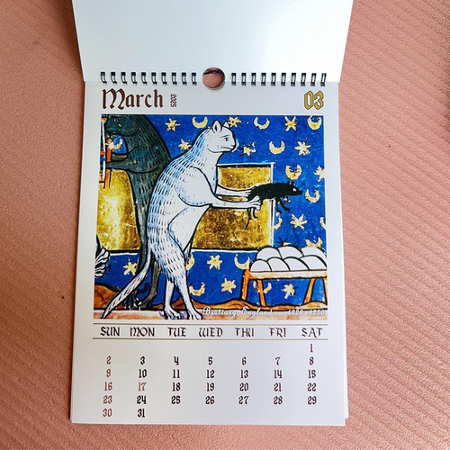 Calendario De Gatos Medievales Extraños 2025 Calendario De G