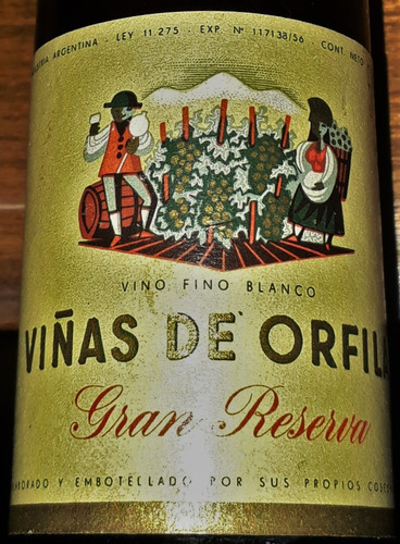 Botella Miniatura Vino Blanco Gran Reserva Viñas De Orfila (Usado)