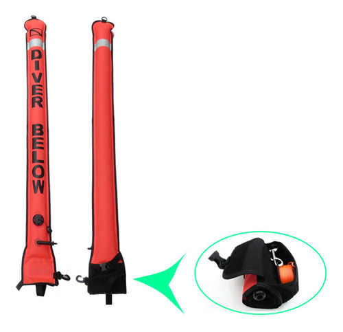 Boya De Superficie Para Buceo, Tubo De 1,8 M X 15 Cm