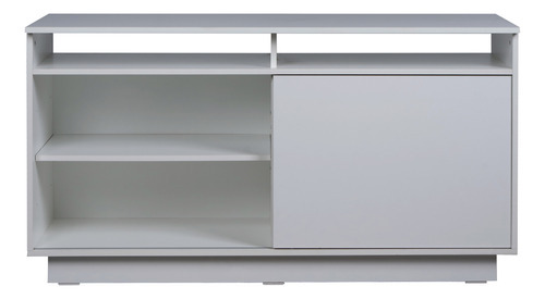 Mueble De Tv Modular Rack Melamina 1,30mts Color Pino Blanco - Nebraska Gris