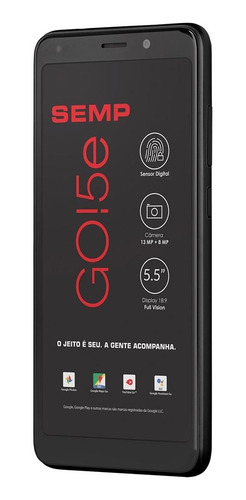 Semp GO! 5e Dual SIM 16 GB Preto 1 GB RAM